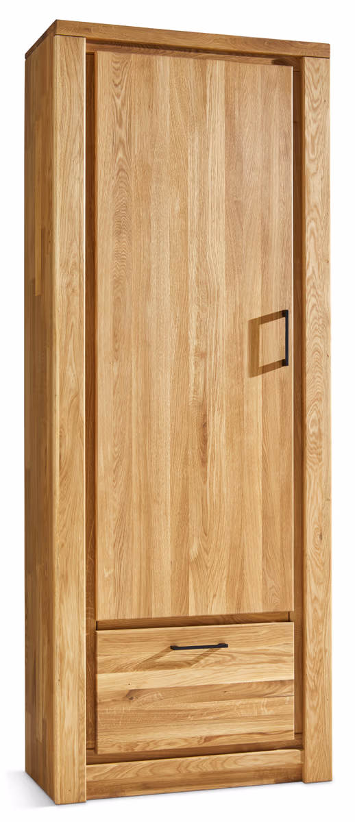 Garderobenschrank Farmingdale - Linksanschlagend, Eiche massiv, natur geölt