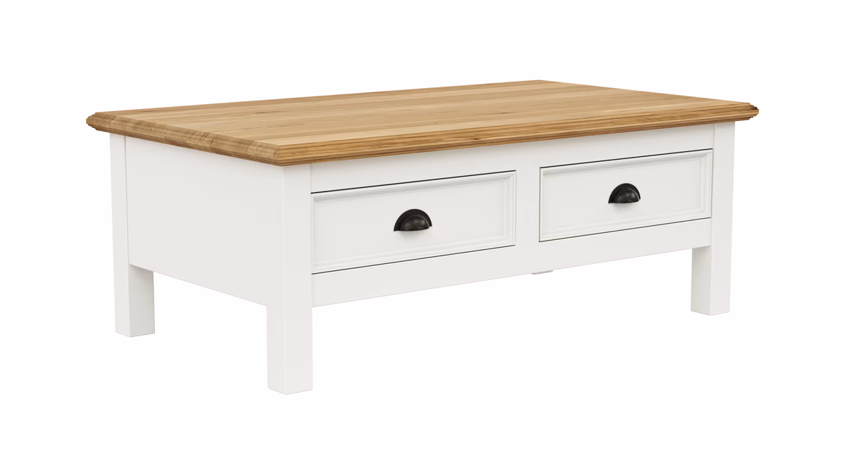 Couchtisch Louisiana - LBH ca. 70x120x45 cm, Weiß