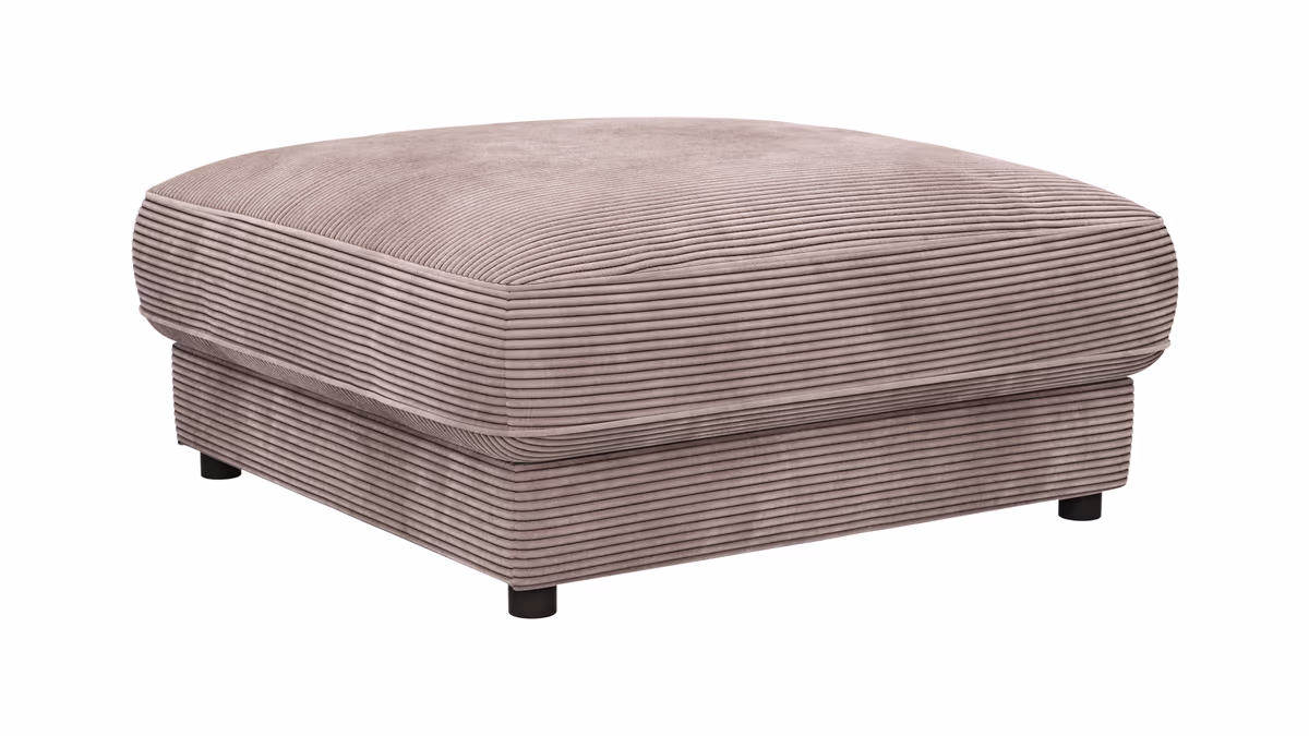 Hocker Juni - LB ca. 90x90 cm, Cord, Altrosa