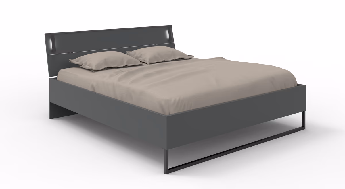 Bettgestell- Liegefläche ca. 180x200 cm, Graphit