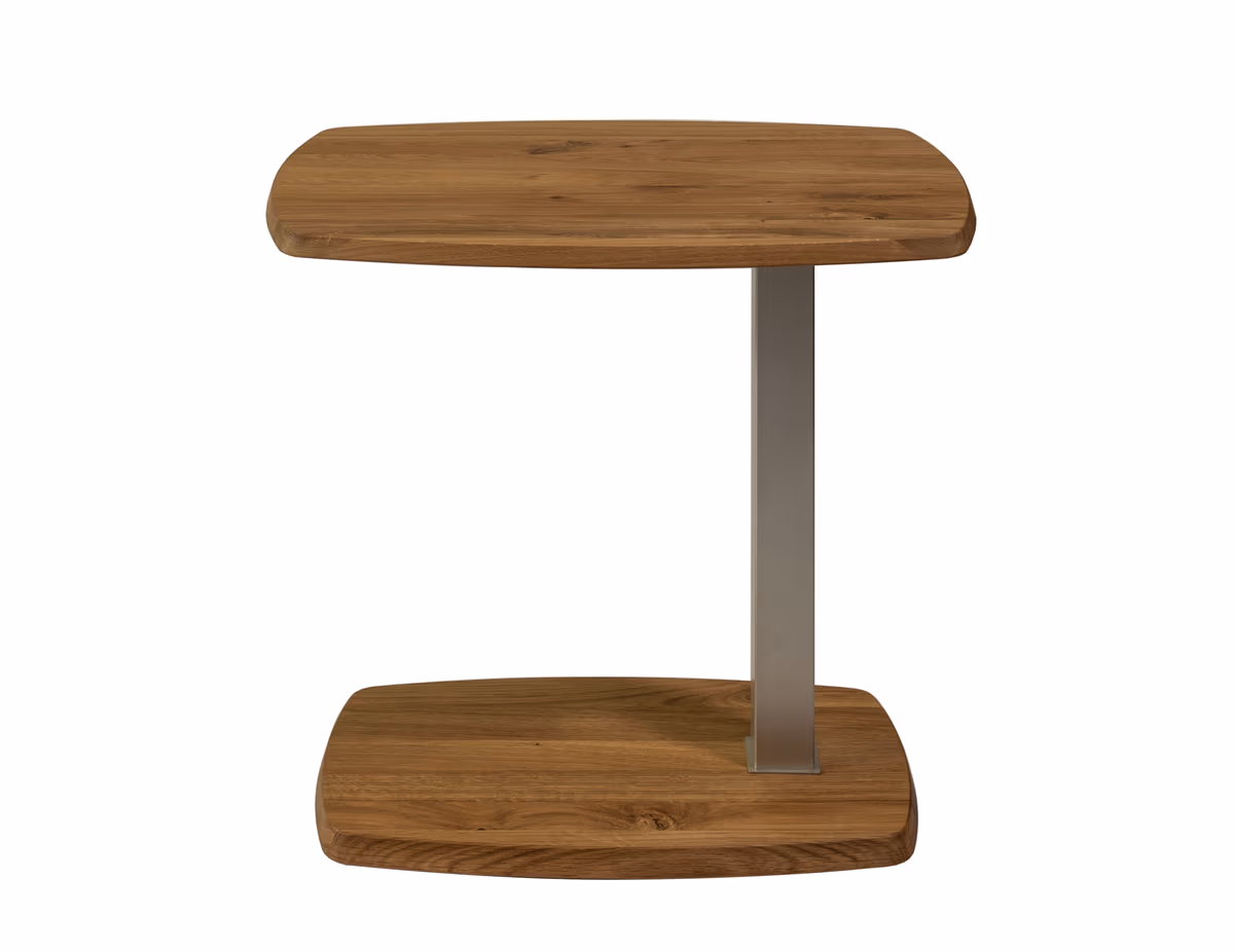 Beistelltisch - höhenverstellbar, LBH ca. 60x40x55 cm, Wildeiche massiv