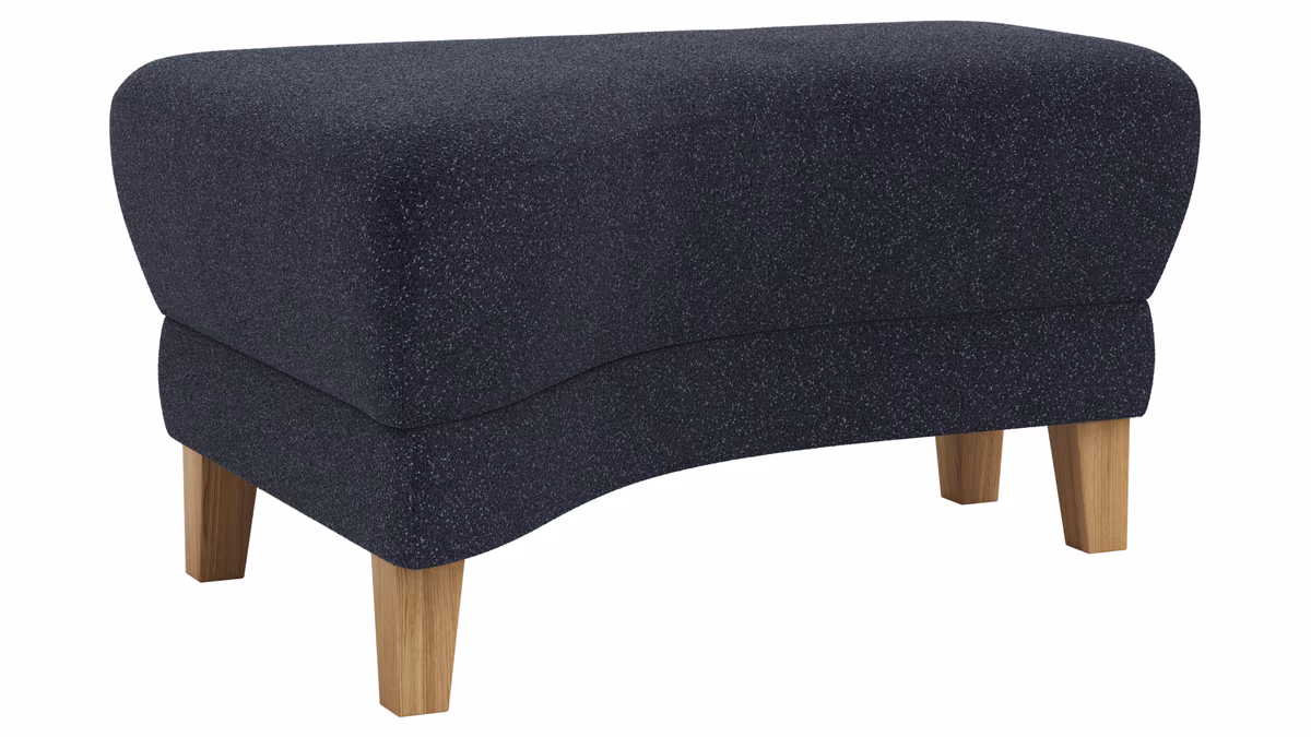 Hocker Stamford - gebogen, Links, LB ca. 89x65 cm, Stoff, Dunkelblau