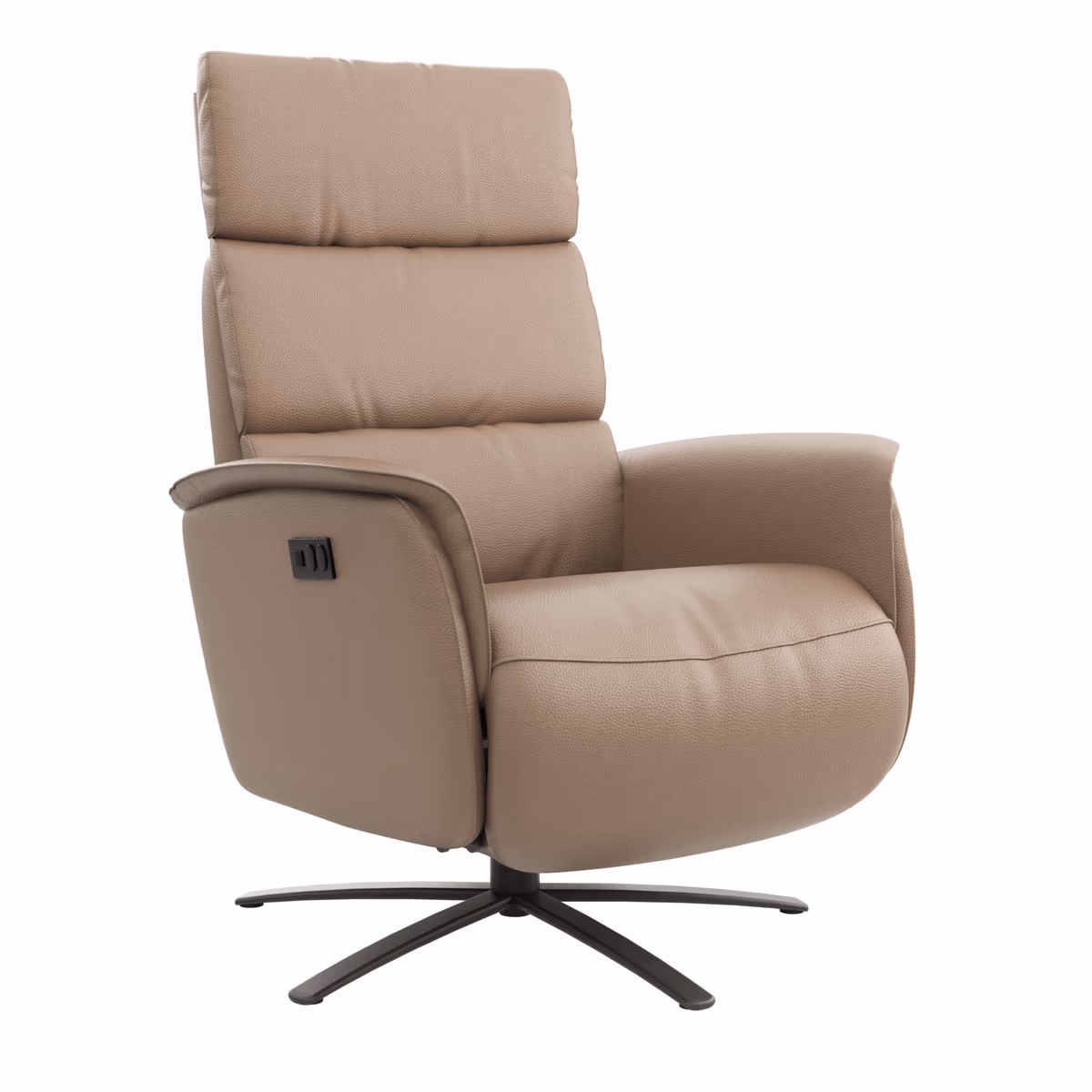 Relaxsessel Amila - Größe M, inkl. 2-motorischer Relaxfunktion und Kopfteilverstellung, Leder, Rauchbraun