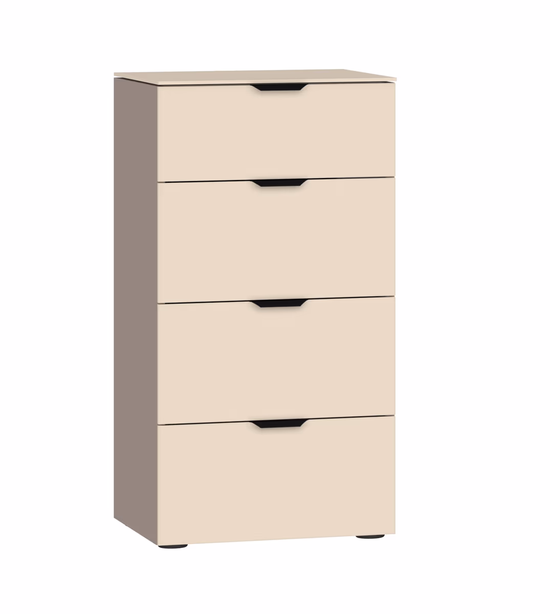 Nachtkommode JOIN IT- Nougat, Glas, Creme