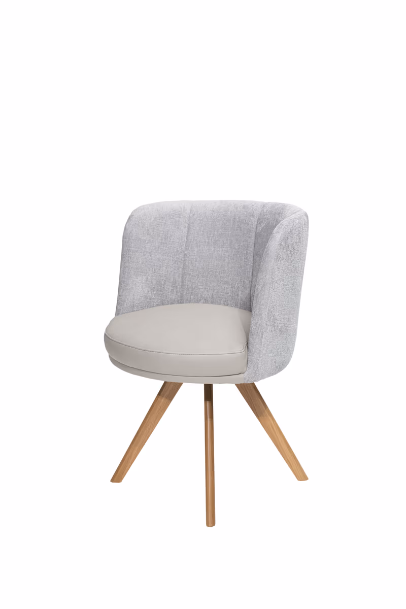 Polsterstuhl - drehbar, Stoff, Grau