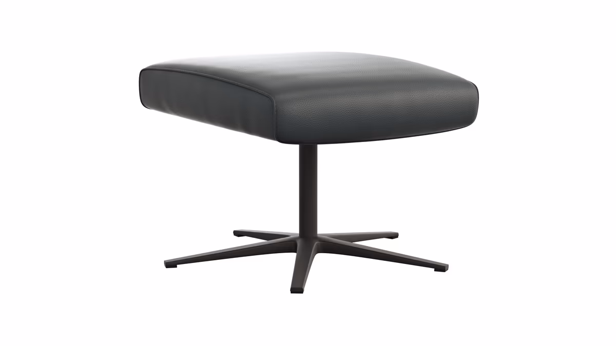 Hocker Noto Relax II - Leder, Schwarz