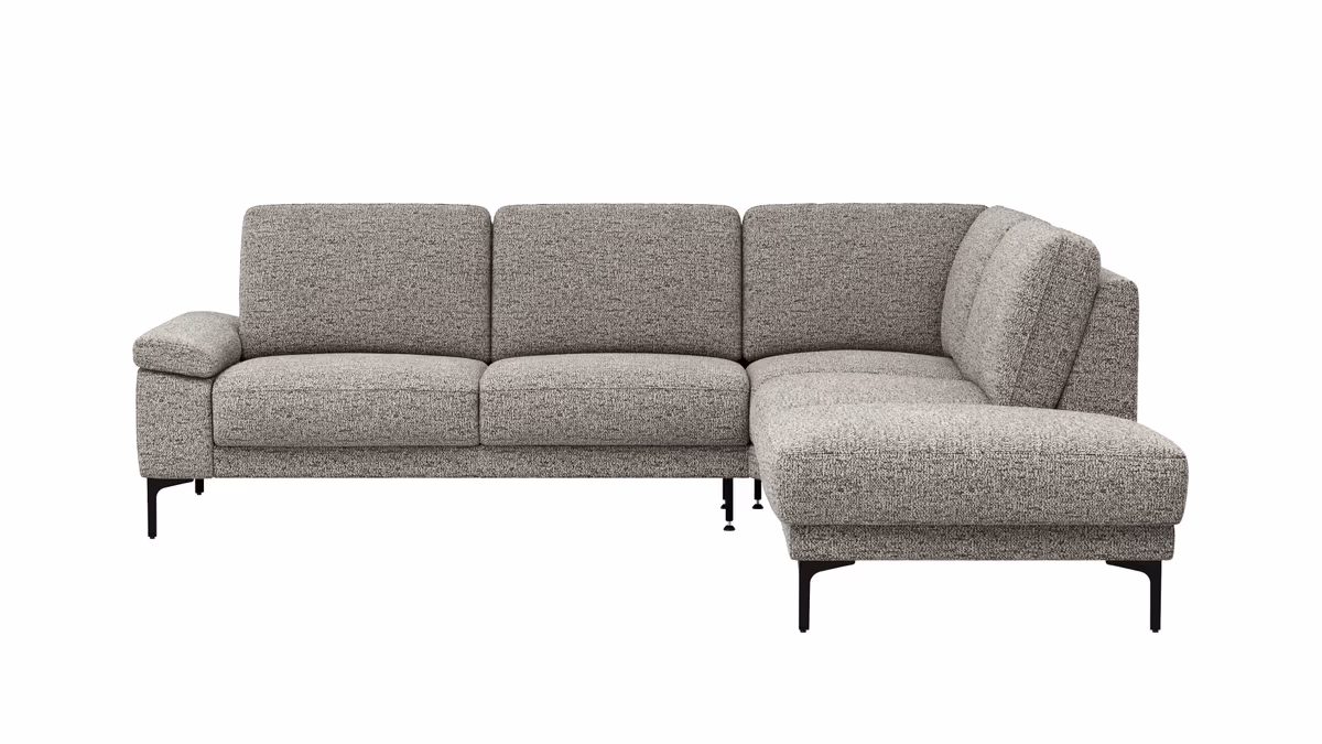 Ecksofa Matero - 2-Sitzer mit Ecke rechts, Stoff, Graubeige