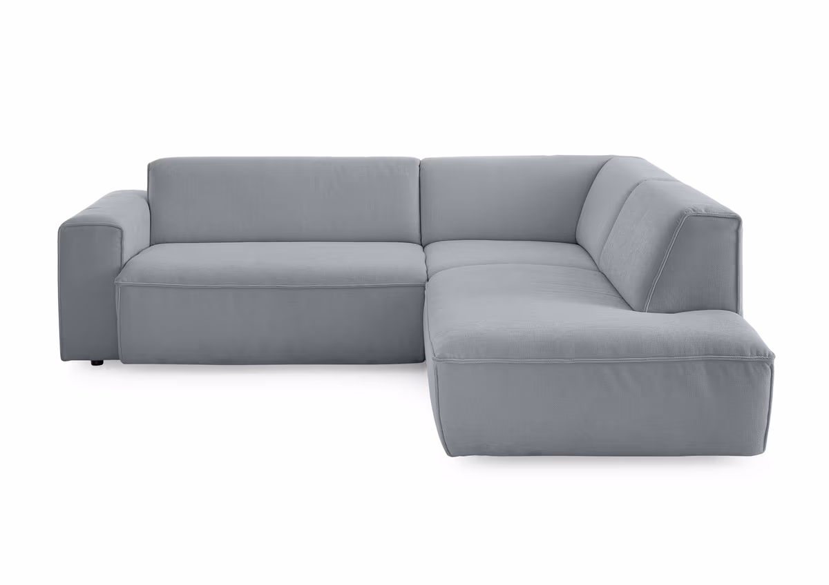 Ecksofa - 2-Sitzer mit Ecke rechts, Stoff, Eisblau