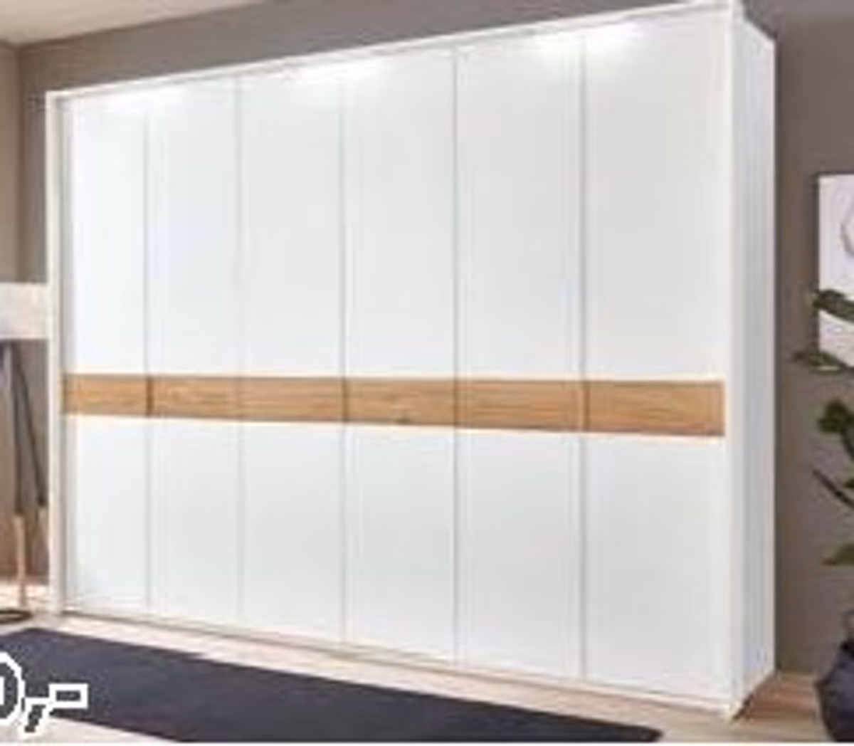 Drehtürenschrank -  B. ca. 279,4 cm, Weiß, Lack