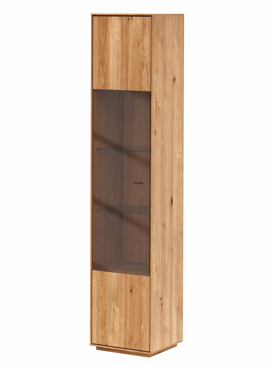 Vitrine Saratoga - links, Wildeiche massiv, natur geölt