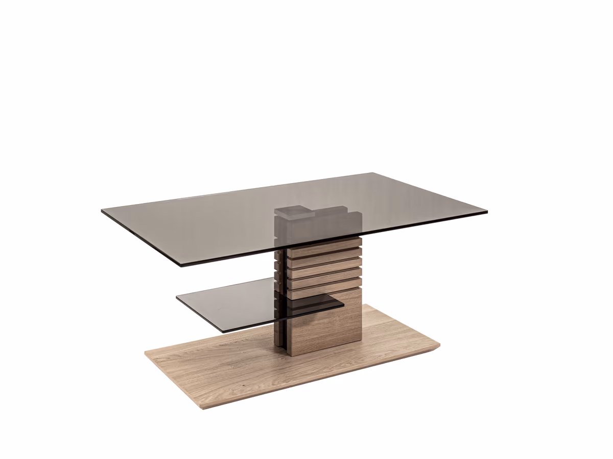 Couchtisch - höhenverstellbar, LBH. ca. 100x60x47-65 cm, Glas, Schwarz