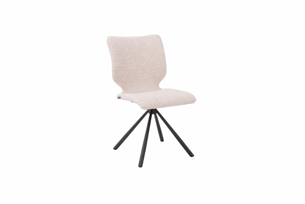 Stuhl Cupi - Stativ, Stoff, Ecru