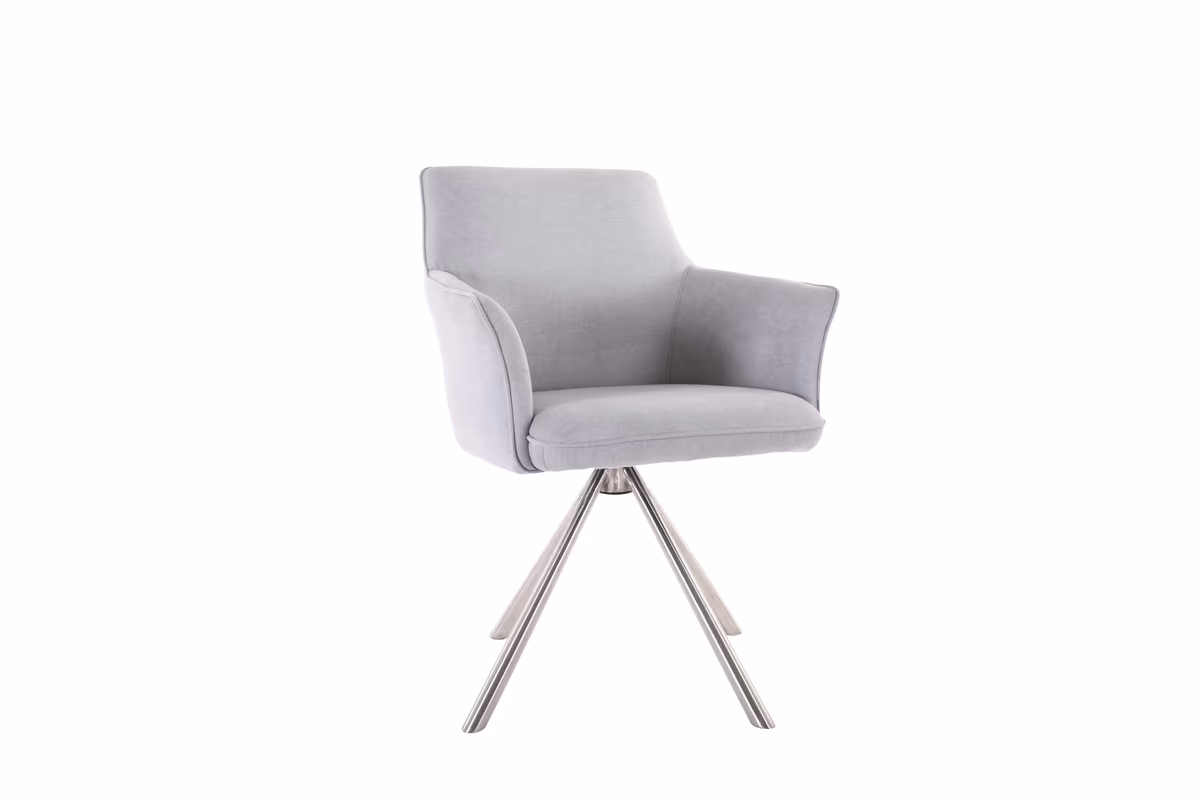 Armlehnstuhl MIREIA - drehbar, Stoff, Hellgrau