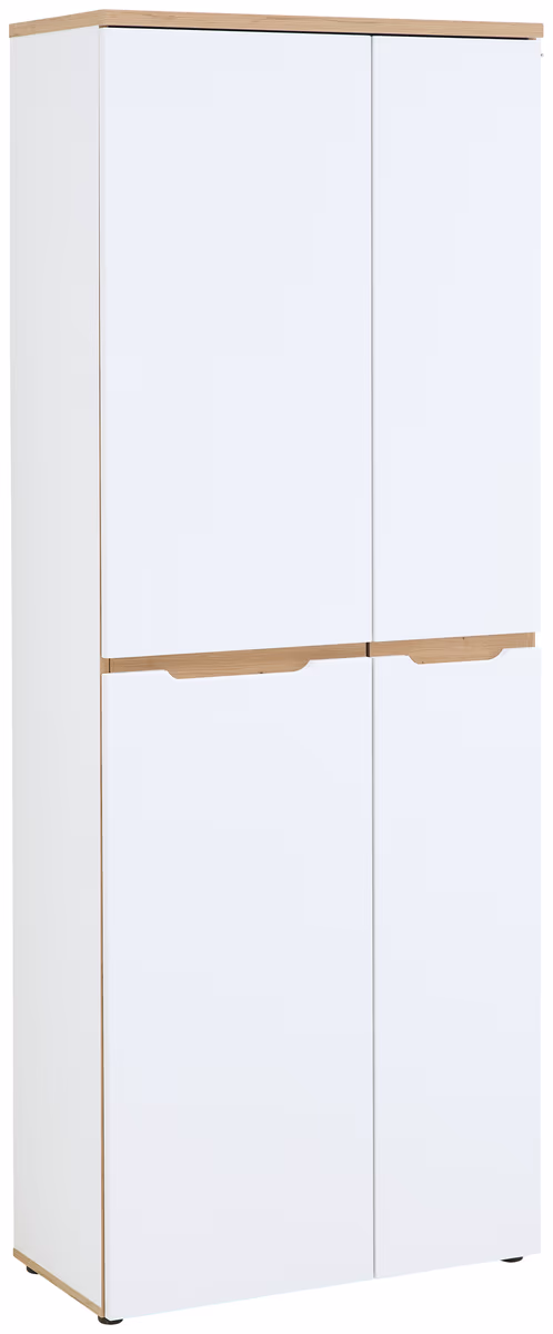 Büroschrank - B ca. 75 cm, Weiß, Artisan Eiche Nachbildung