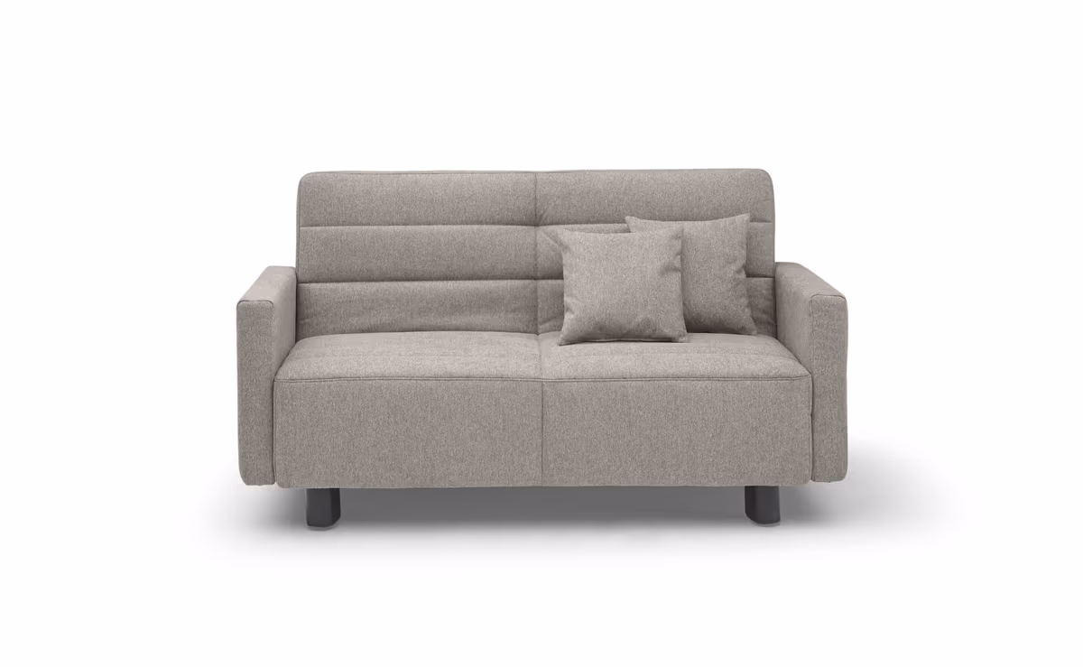 Funktionssofa EASY Optik D - 2-Sitzer, 140 cm inkl. Schlaffunktion, Stoff, Grau