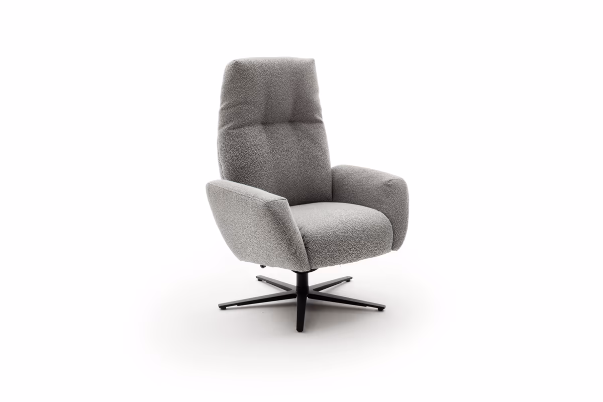 Einzelsessel Terni - Relaxfunktion, Sternfuss, Stoff, Hellblau