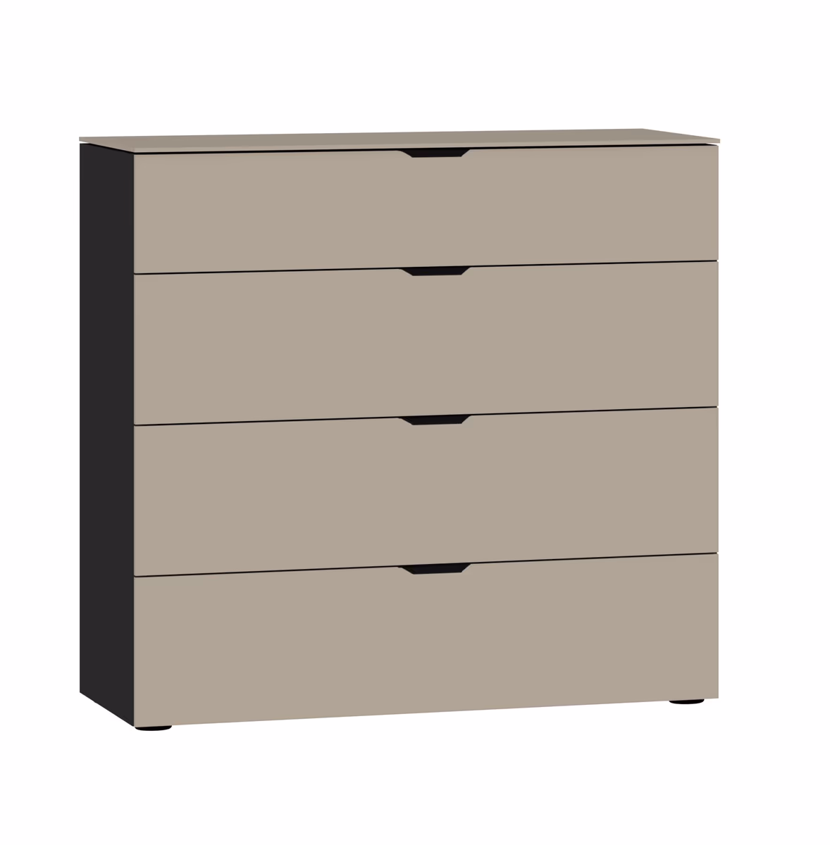 Kommode JOIN IT- Glas, Hellbraun, Matt, Schwarz