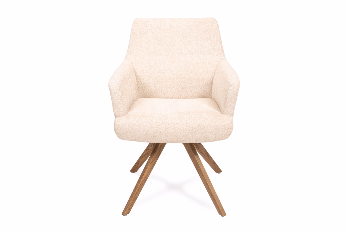 Armlehnstuhl - drehbar, Stoff, Beige
