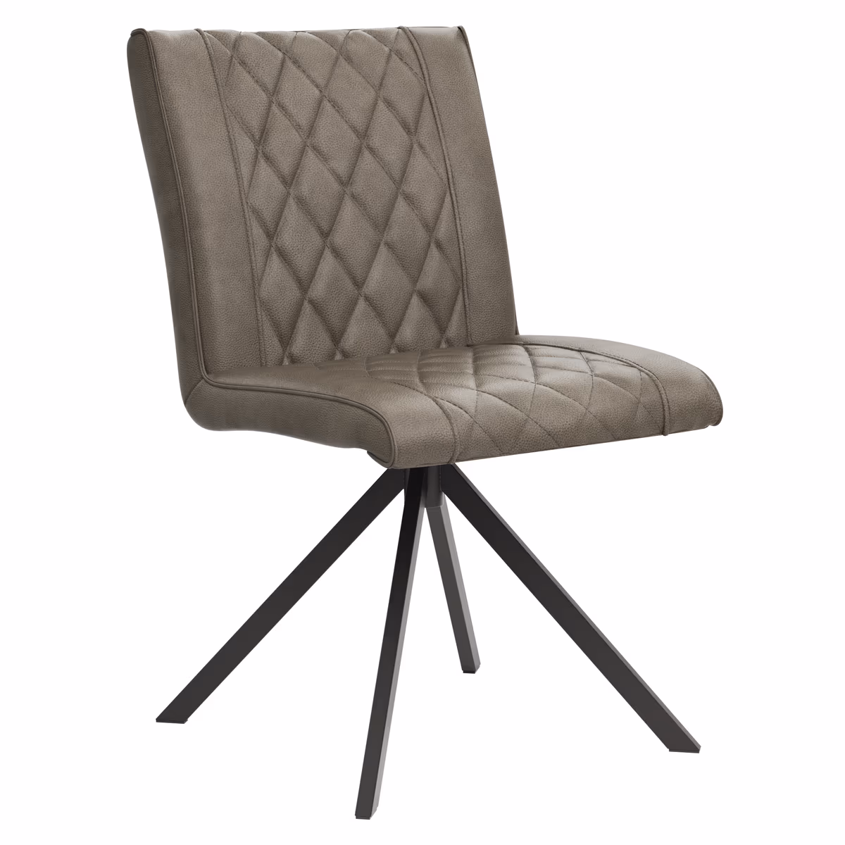 Stuhl Cambridge - drehbar, Leder, Taupe