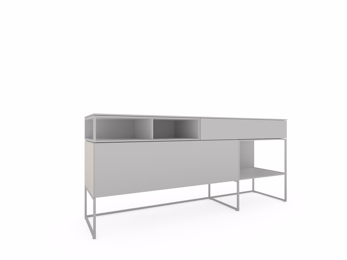 Sideboard Catona - Lack matt, Steingrau
