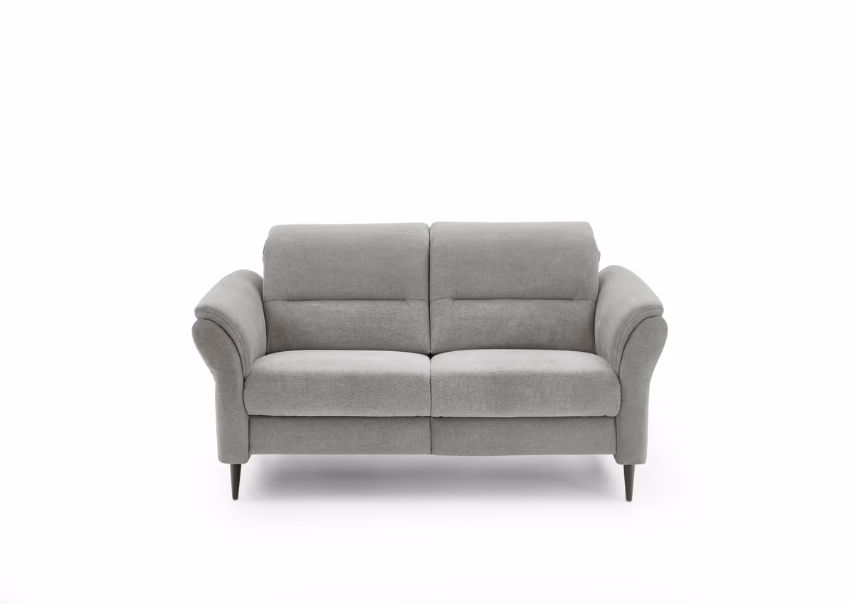 Sofa - 2-Sitzer, Kopfteil verstellbar, Stoff, Grau