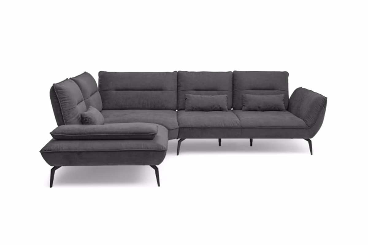 Ecksofa PAYTON - Ecke links, 2,5-Sitzer, Stoff, Anthrazit