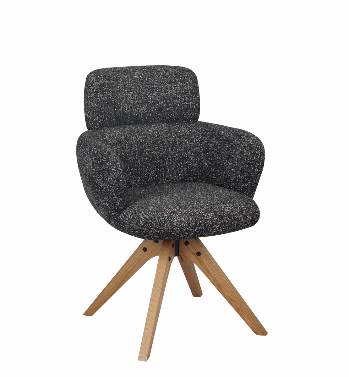 Armlehnstuhl MANJA - drehbar, Stoff, Graublau