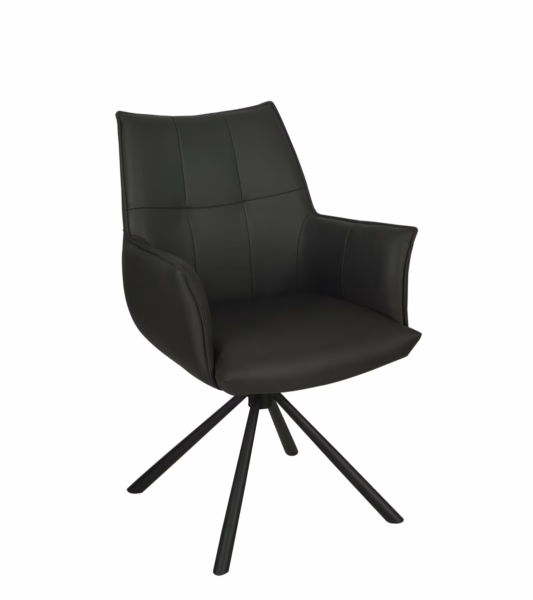 Armlehnstuhl MAKANA - drehbar, Stoff, Schwarz