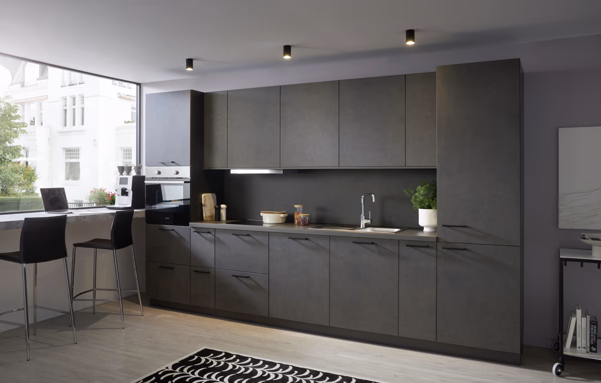 Küchenzeile 52.210 CO 3 523, Beton Schiefergrau Nachbildung