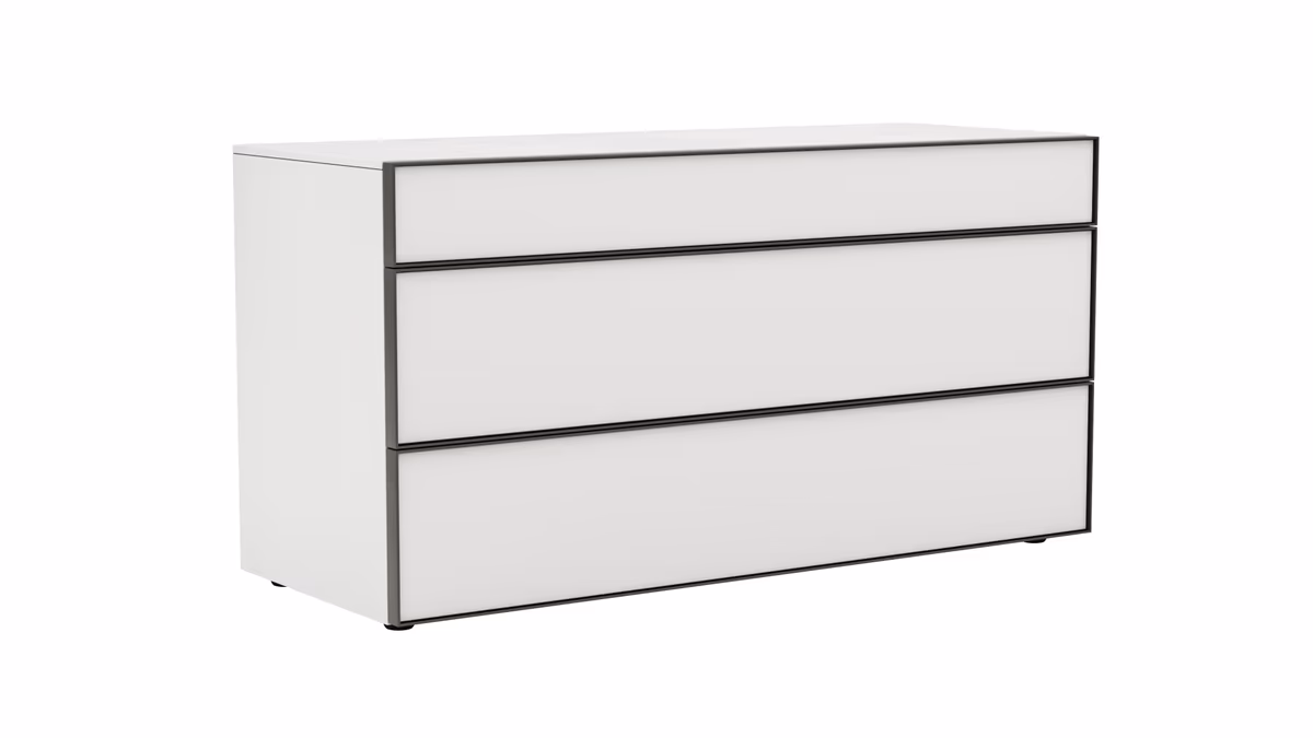 Kommode Loretto - BHT ca. 135x70x53 cm, Lack matt, Weiß