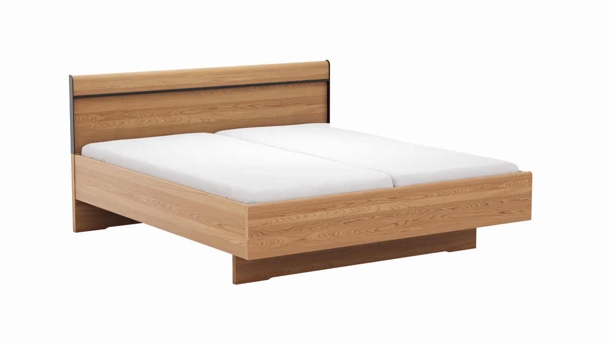 Bett Lenoso - Liegefläche ca. 180x200 cm, Eiche Nachbildung