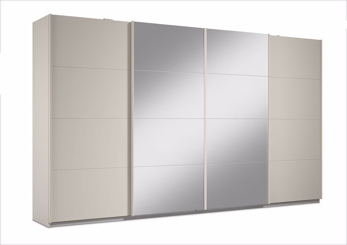 Schwebetürenschrank RIKK- B ca. 361 cm, Champagner, Spiegel