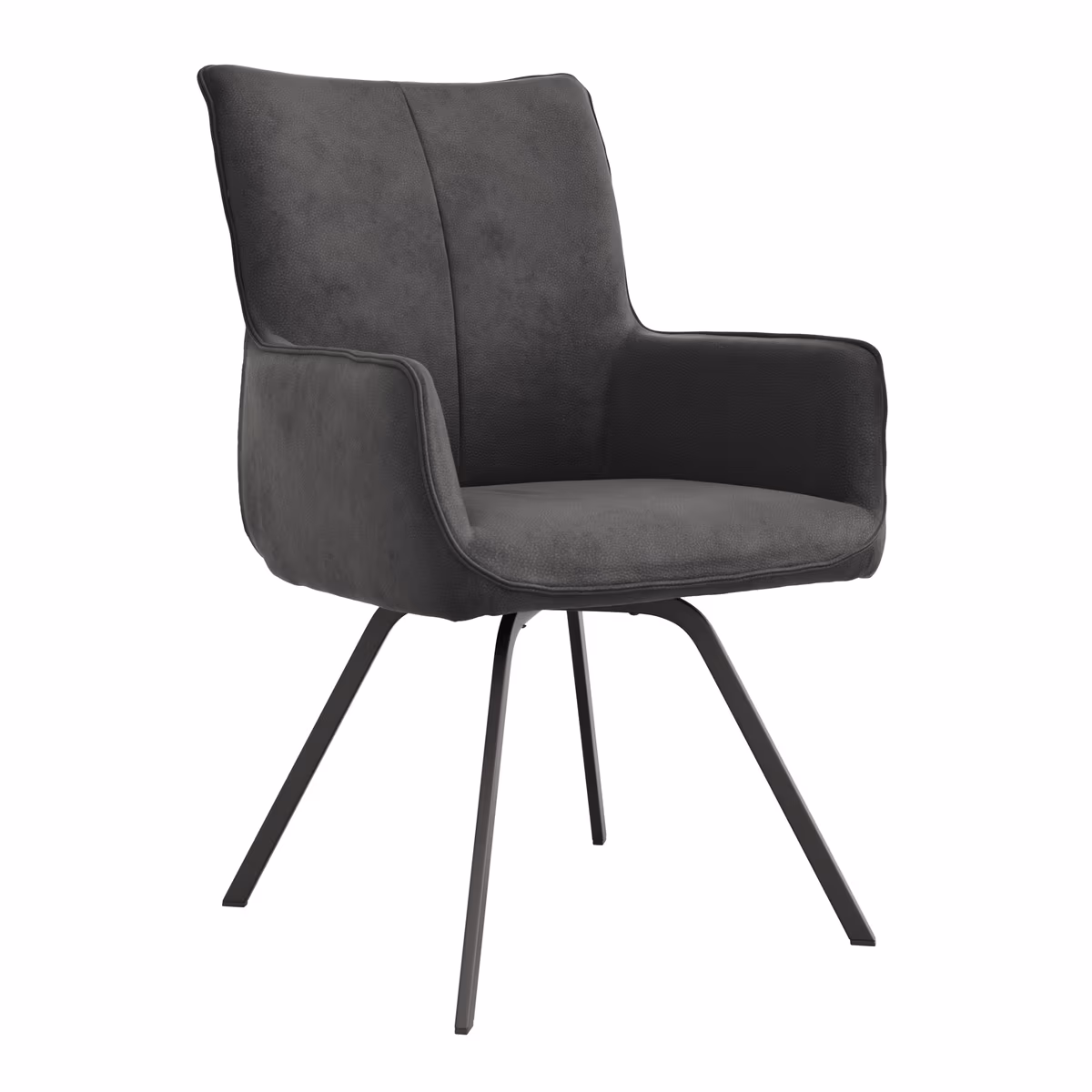 Armlehnstuhl Calyra - Stoff, Anthrazit