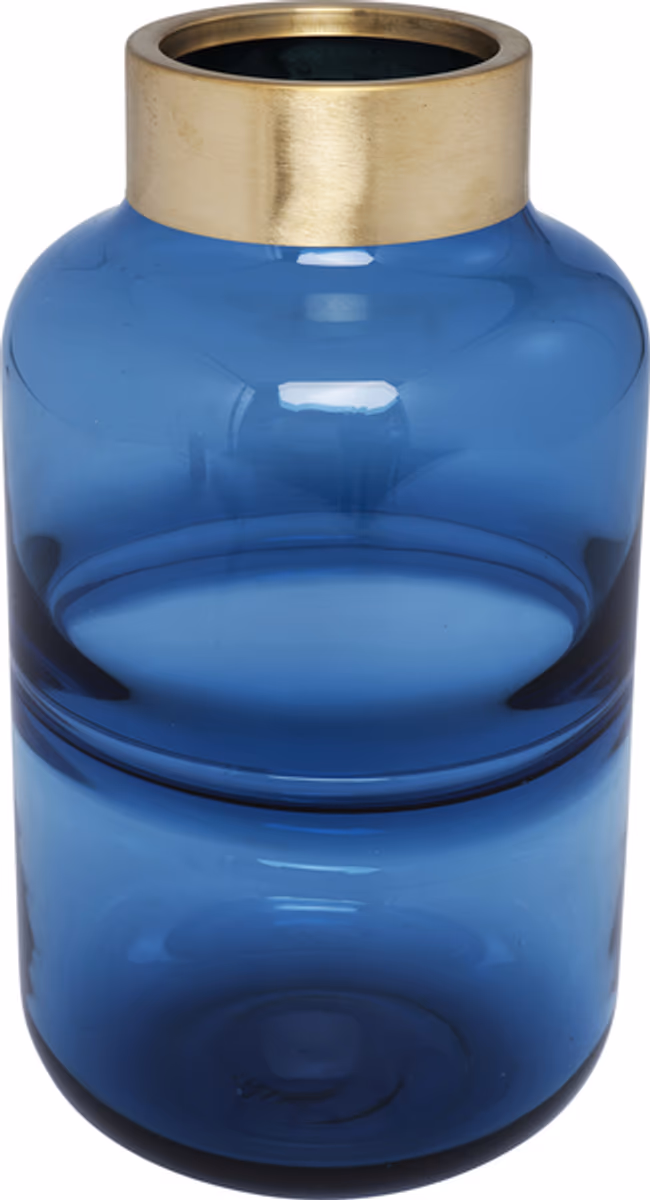 Glasvase- DH ca. 16x28 cm, Blau.Lackiert