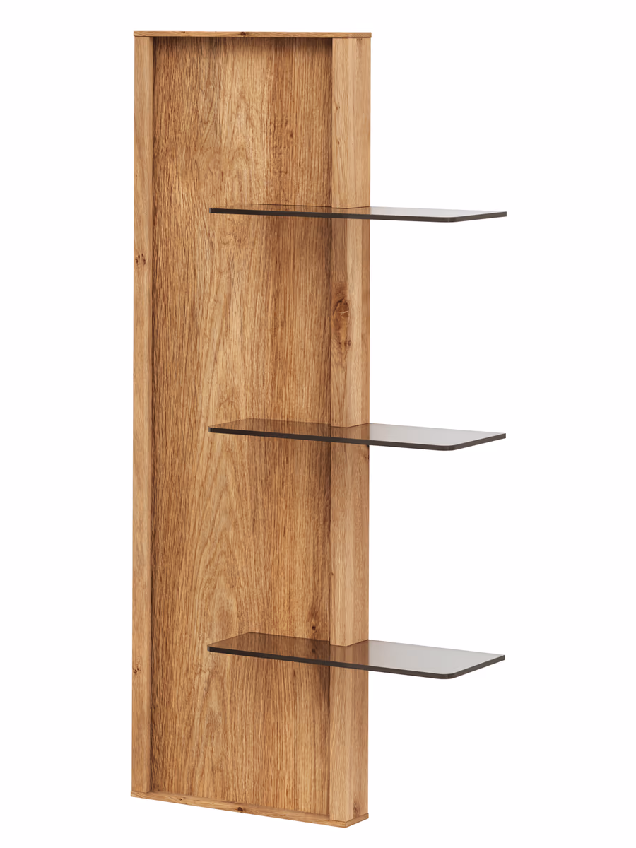 Wandregal Saratoga - linksseitig, Wildeiche massiv, natur geölt