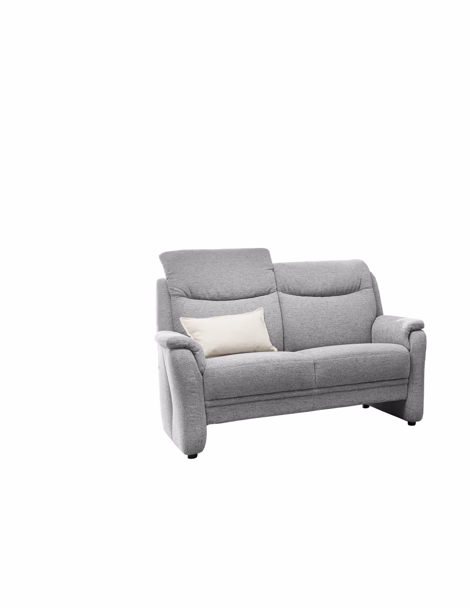 Sofa EM Sill - 2-Sitzer, mit Kopfteilverstellung, Stoff, Grau