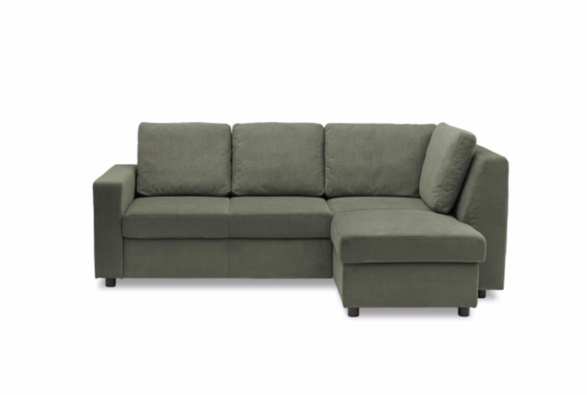 Ecksofa PRO FLEXX - 2-Sitzer, Ecke rechts, Stoff, Dunkelgrün