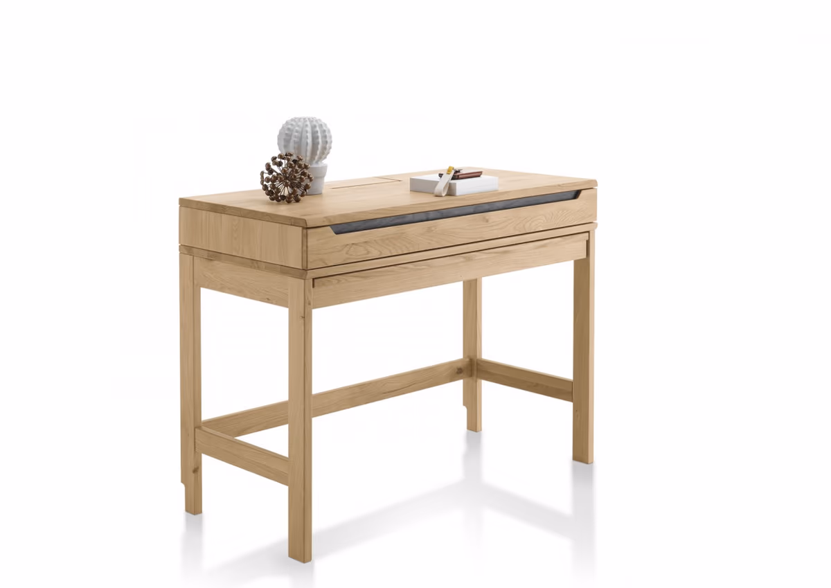 Hochkommode - Schreibtisch-Funktion, Wildeiche massiv