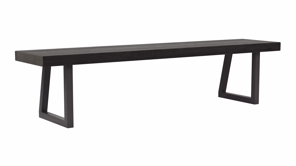 Holzbank Clifton - Breite ca. 180cm, Zerreiche massiv, smoked