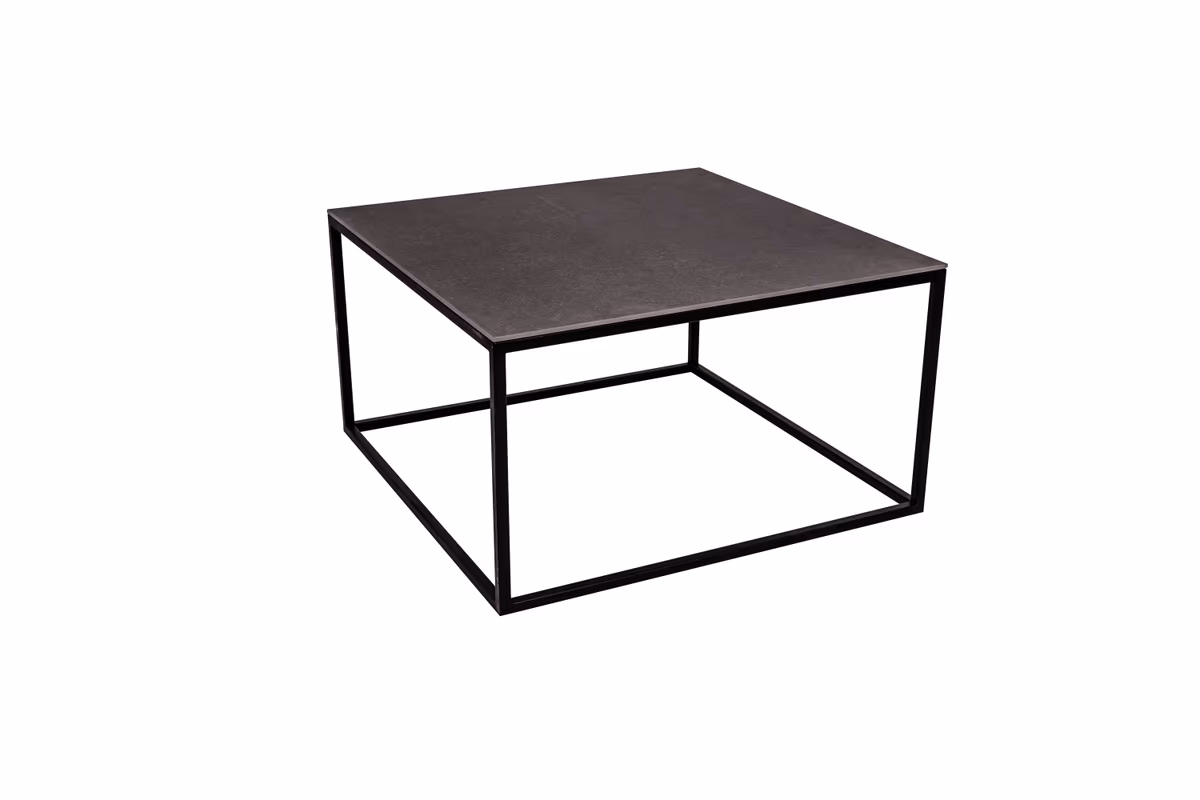 Couchtisch Kai - LBH ca. 65x65x37 cm, Keramik, Betongrau