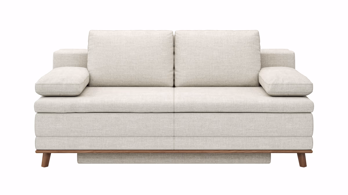 Sofa Lakeville2 - 2-Sitzer inkl. Schlaffunktion mit Bettkasten, Stoff, Natur