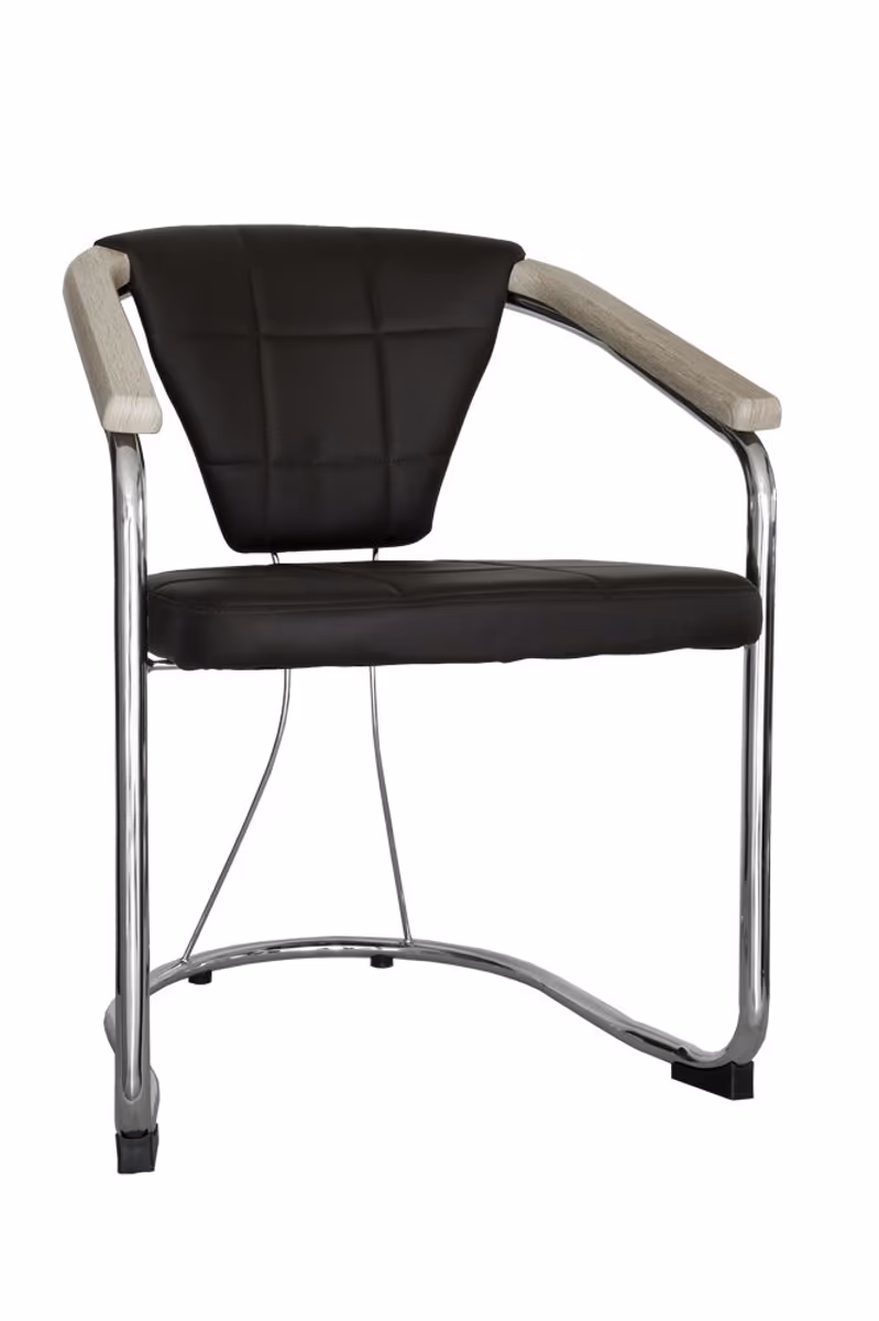 Armlehnstuhl - Kunstleder, Braun