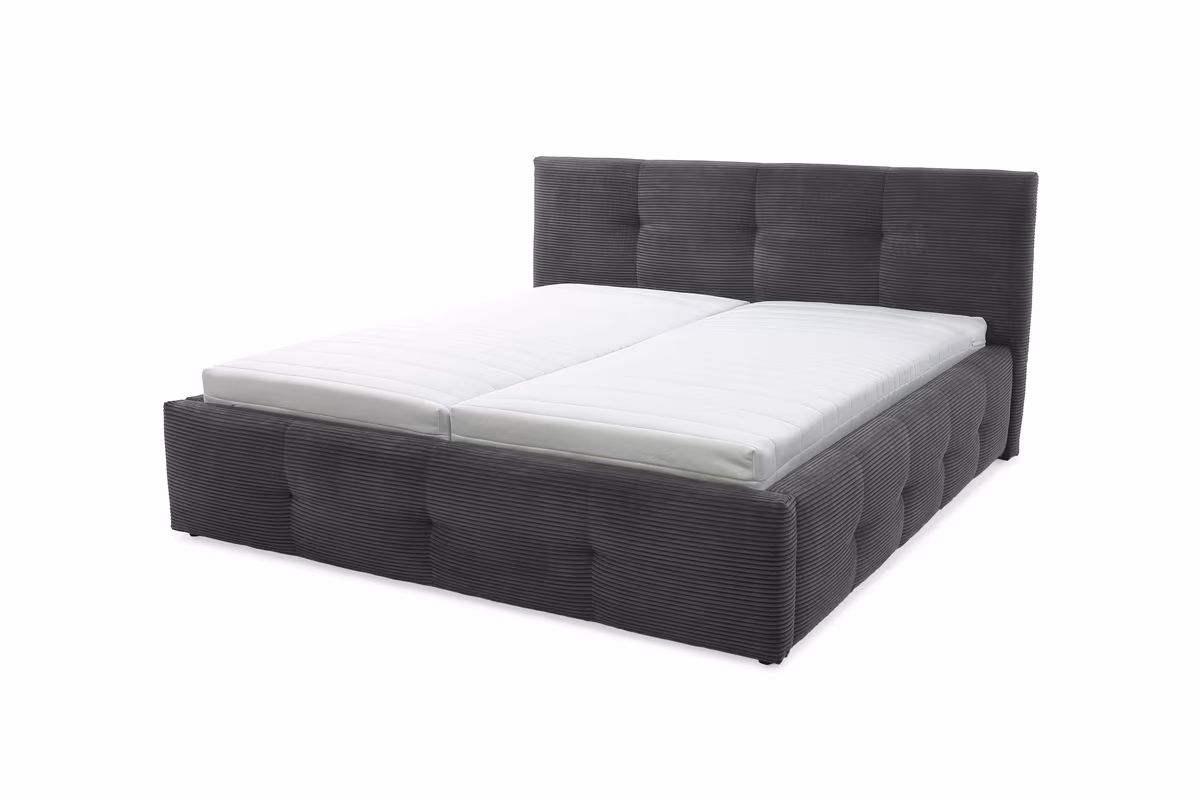 Polsterbett- Liegefläche ca. 180x200 cm, Stoff, Dunkelgrau