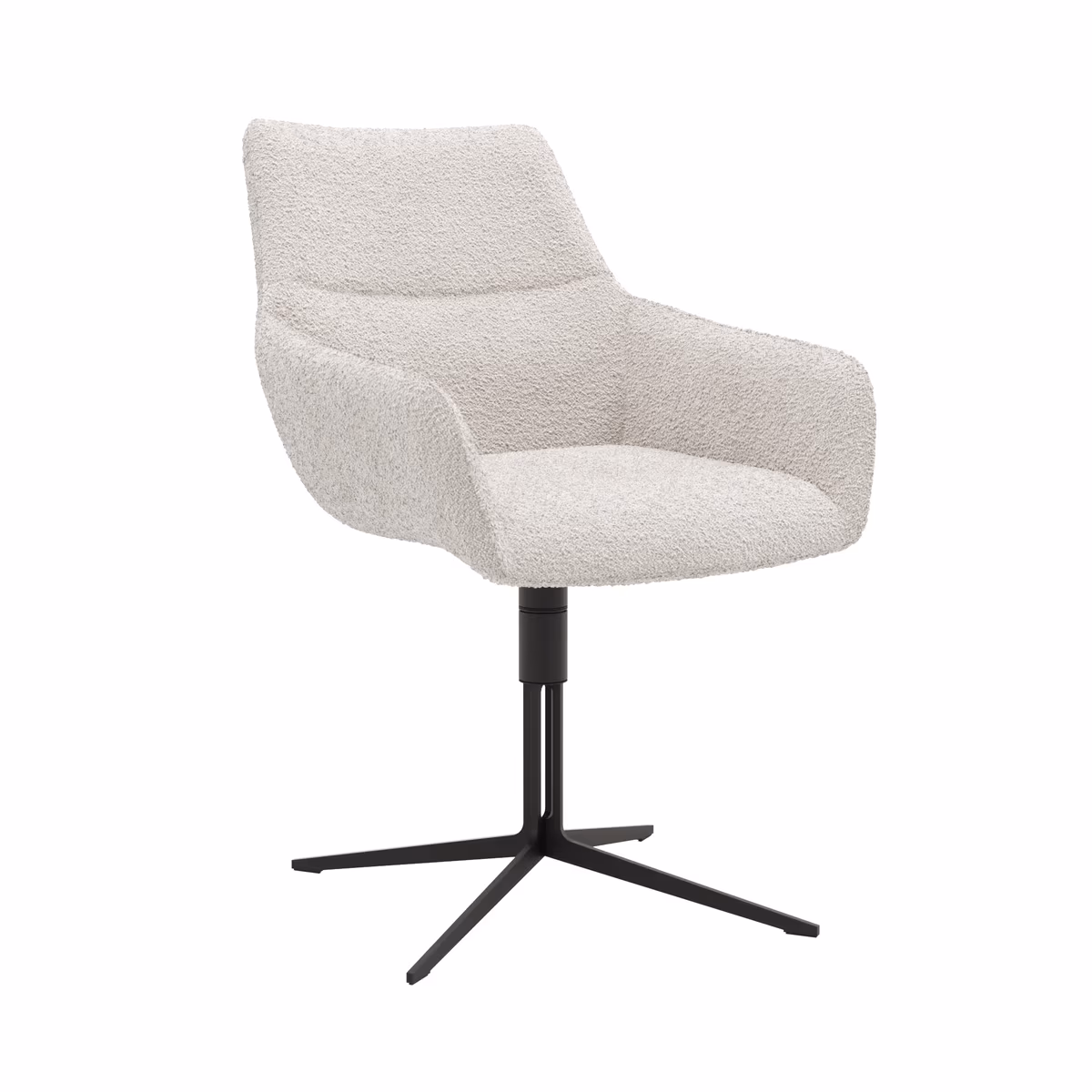 Armlehnstuhl Maluhia - drehbar, Stoff, Hellgrau