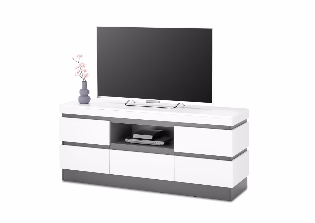 Lowboard - Alpinweiß, Anthrazit