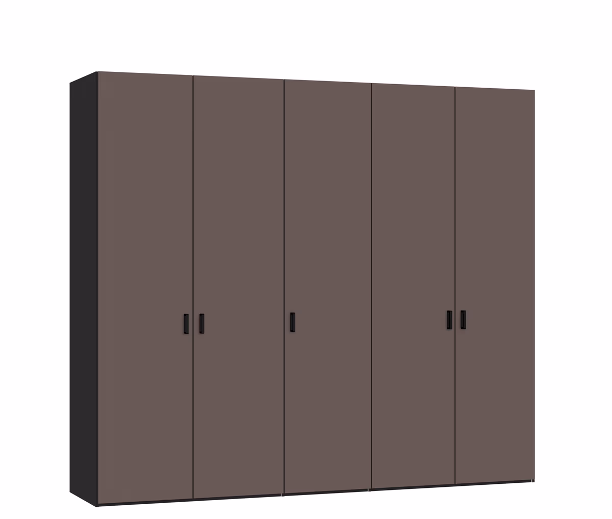 Drehtürenschrank JOIN IT- B ca. 252 cm, Schwarz, Glas, Braun