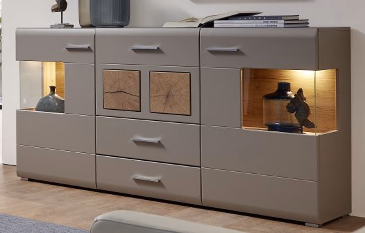 Sideboard - mit Beleuchtung, Grau