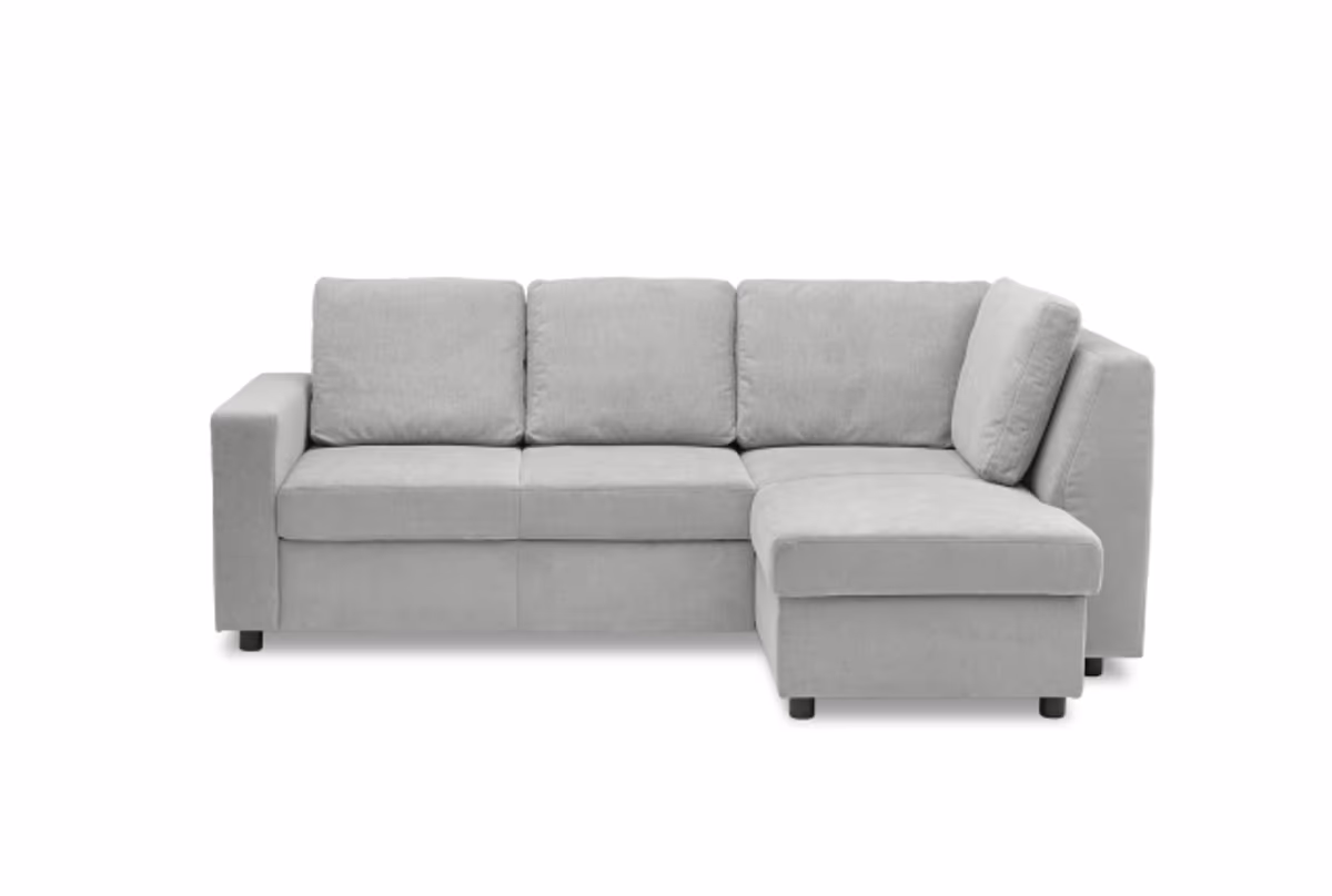 Ecksofa PRO FLEXX - 2-Sitzer, Ecke rechts, Stoff, Silbergrau