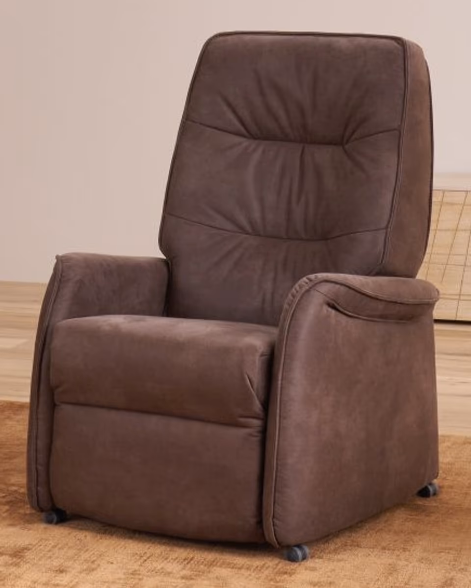 Sessel EM Regensburg - manuelle Verstellung, Stoff, braun