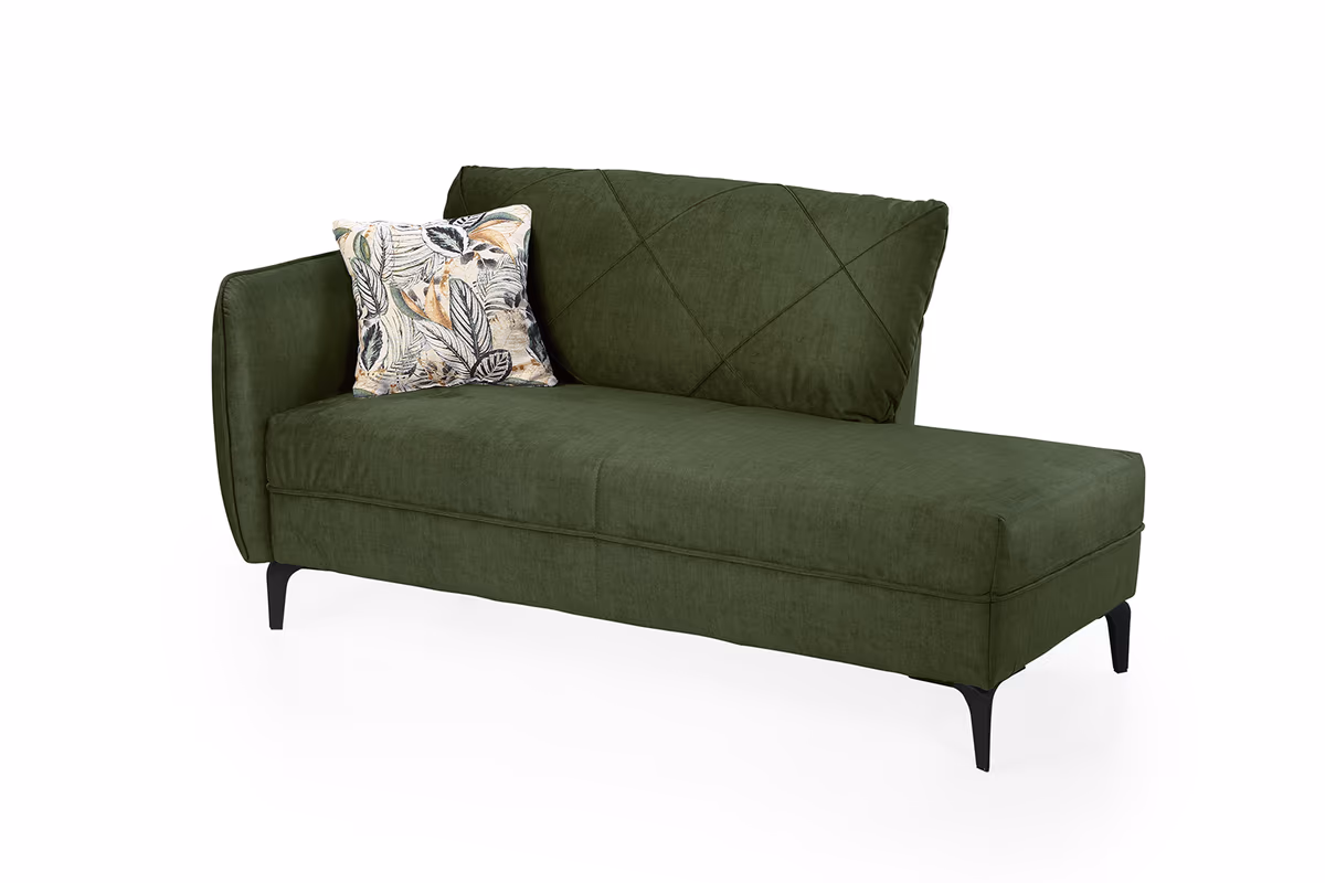 Recamiere - Stoff Dunkelgrün